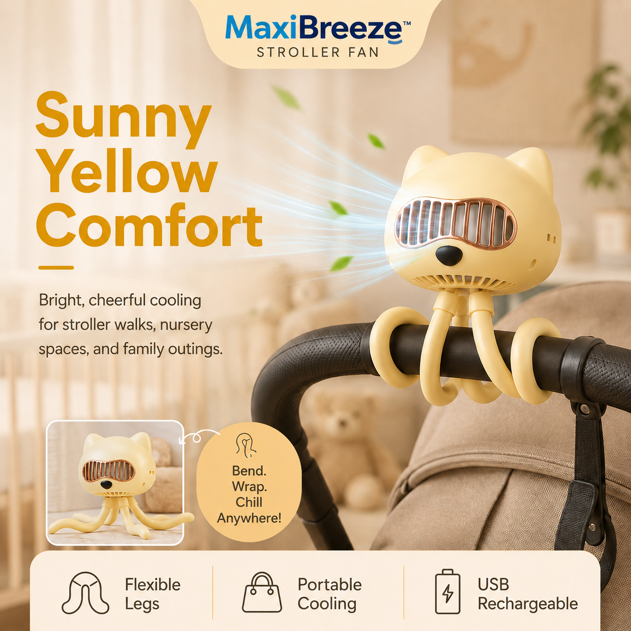 Bladeless Stroller Fan