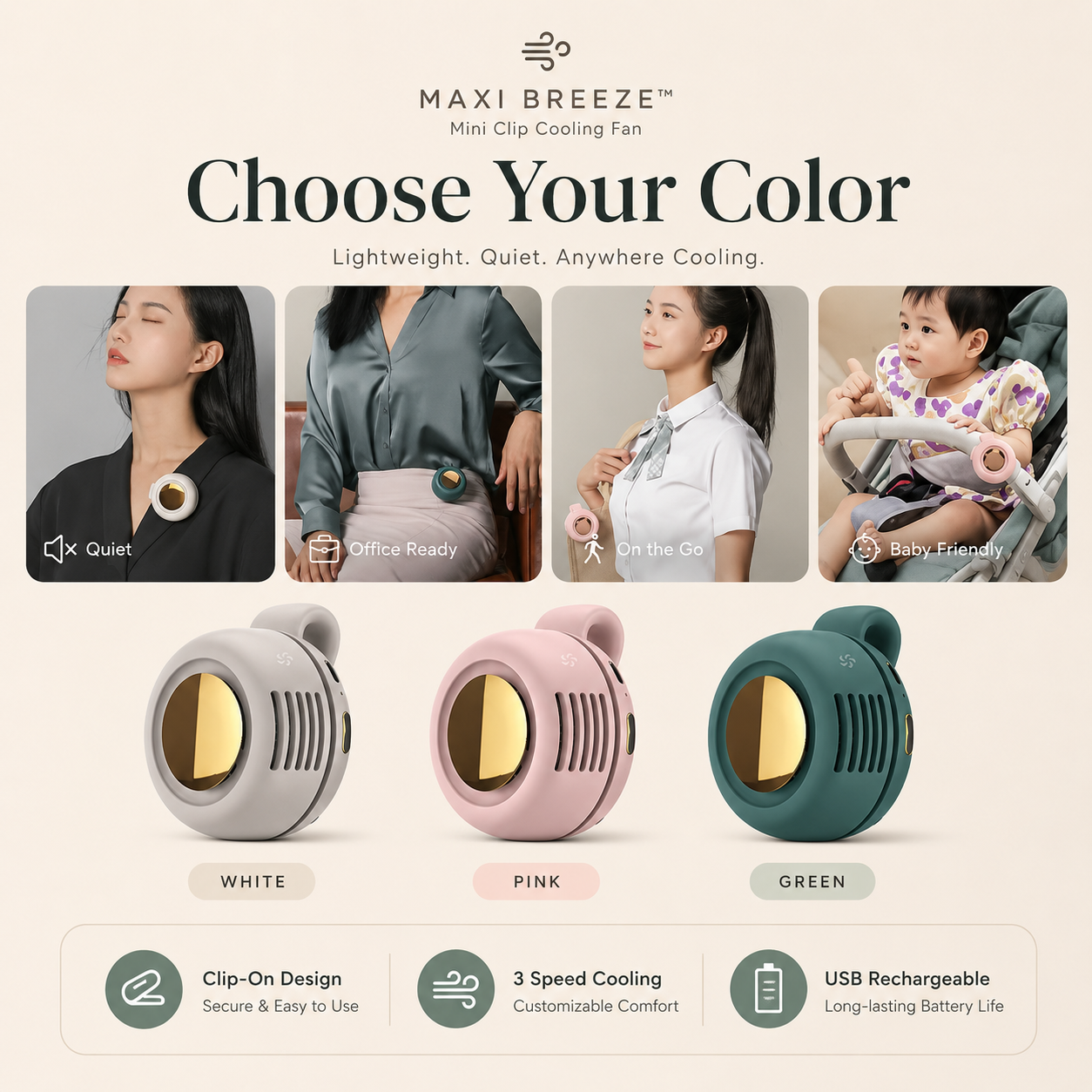 MAXI BREEZE™ Mini-Clip-Ventilator