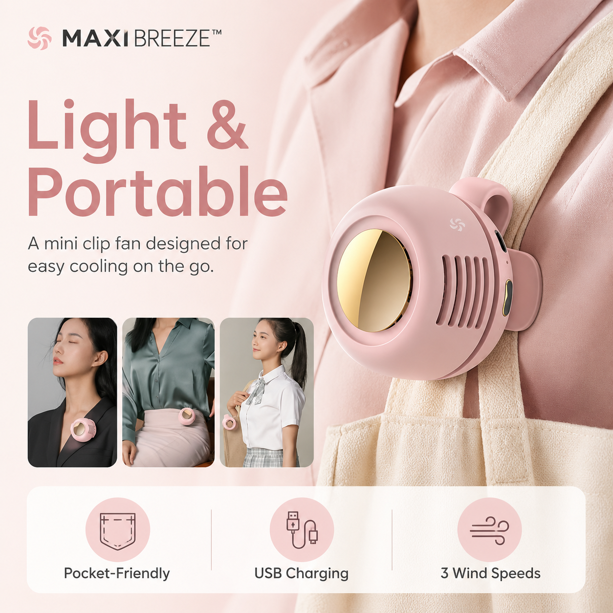 MAXI BREEZE™ Mini-Clip-Ventilator