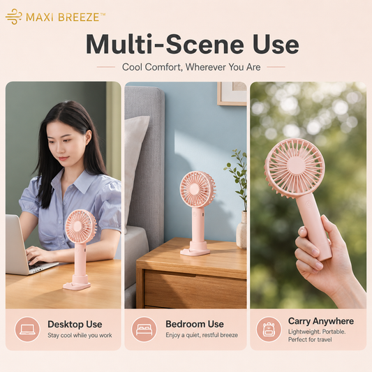 MAXI BREEZE™ Reiseventilator mit Handyhalterung