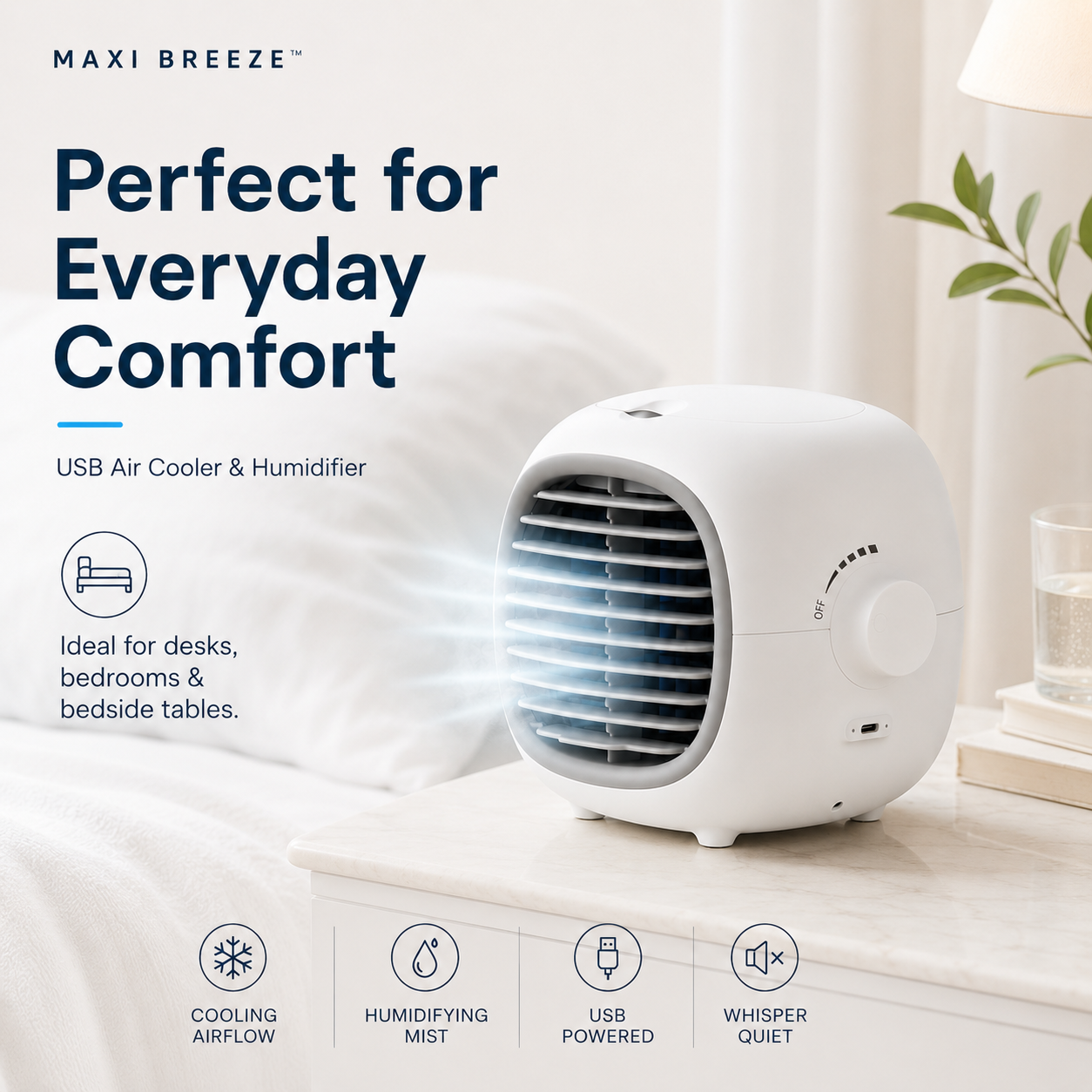 MAXI BREEZE™ USB Air Cooler & Humidifier