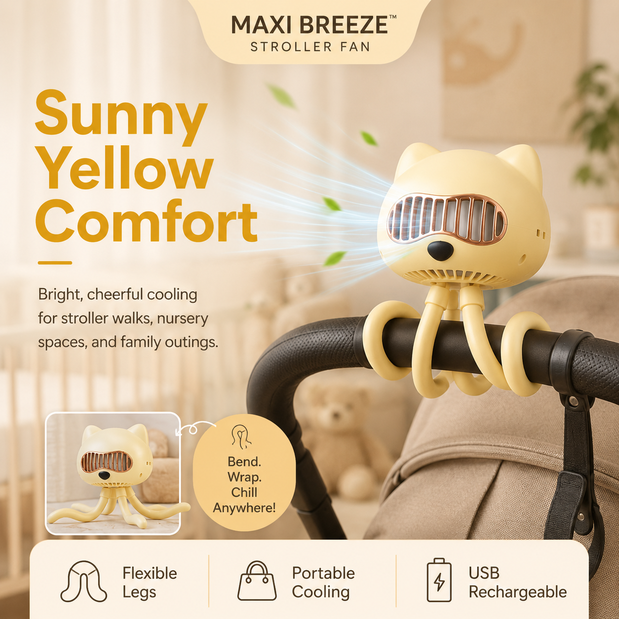 Ventilateur sans pales pour poussette MAXI BREEZE™