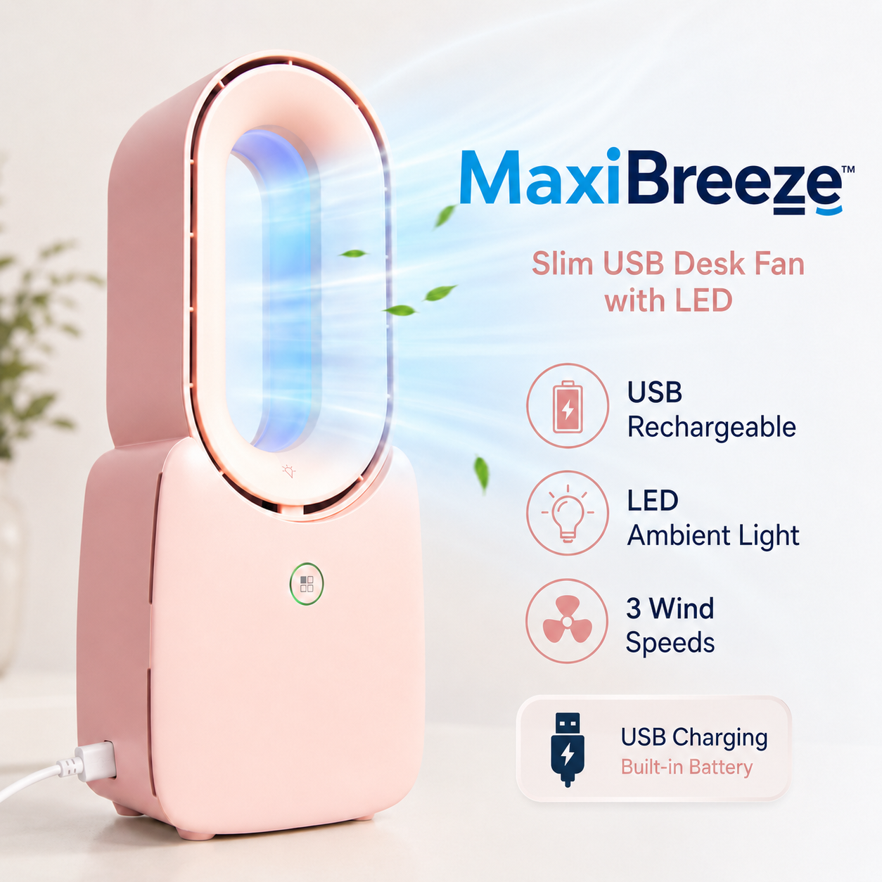 USB Slim Fan Pink