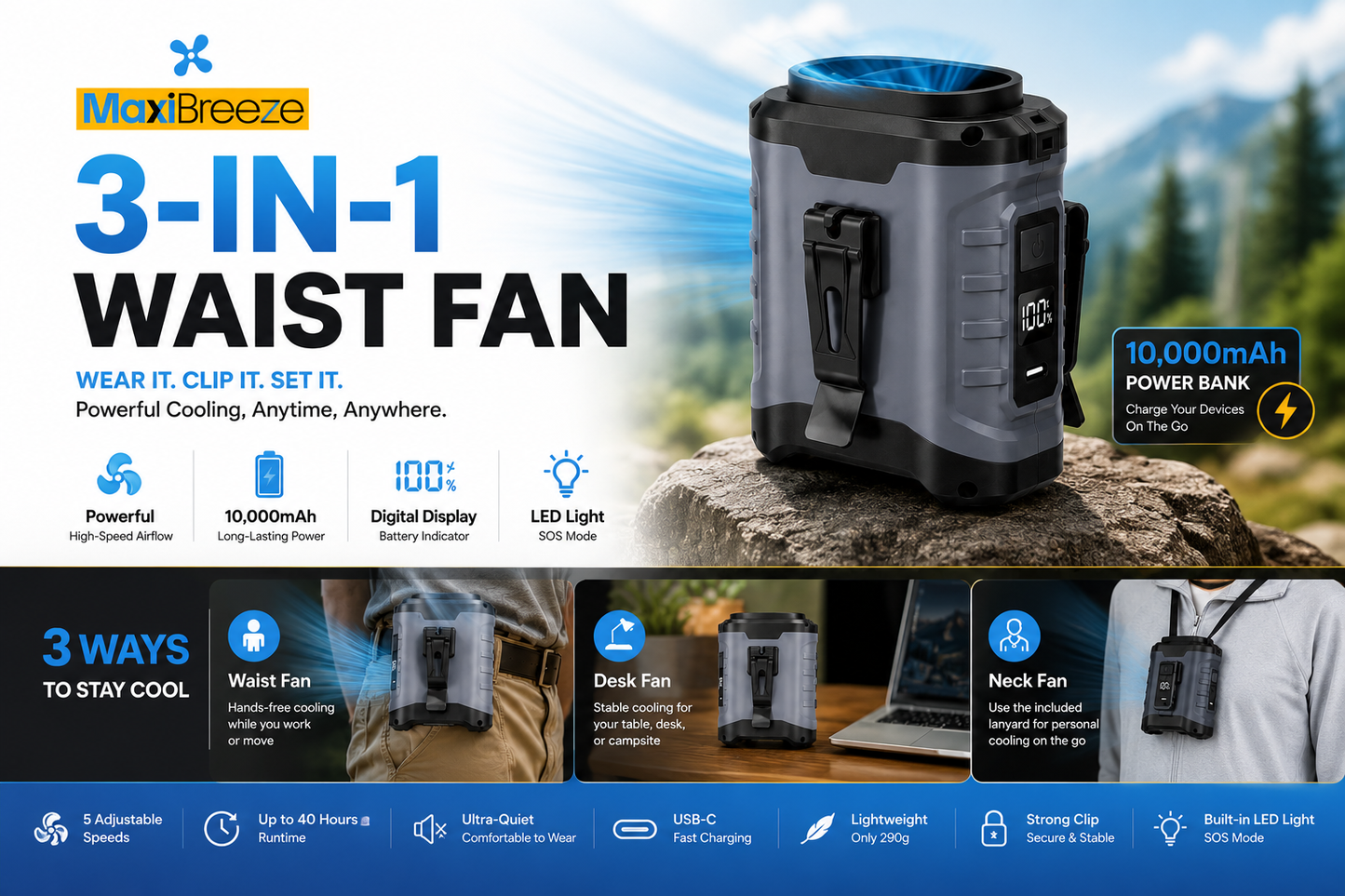 Portable Waist Fan